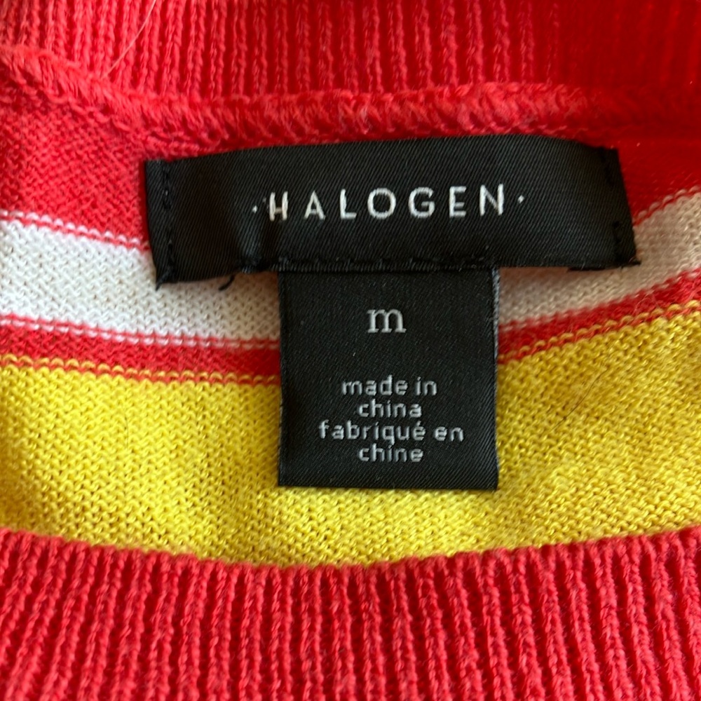 Halogen Red and Yellow Striped Sweater